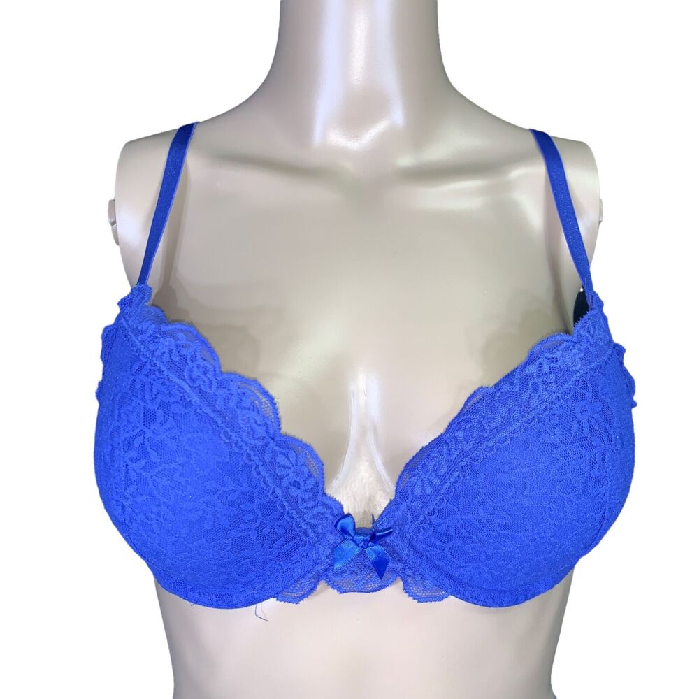 Savage X Fenty Womens Convertible Bra Lace Underwire Lightly Lined Blue 34C